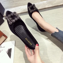 Корейская версия тренда, туфли на плоской подошве с острым закрытым носком, модные удобные женские туфли на мягкой подошве