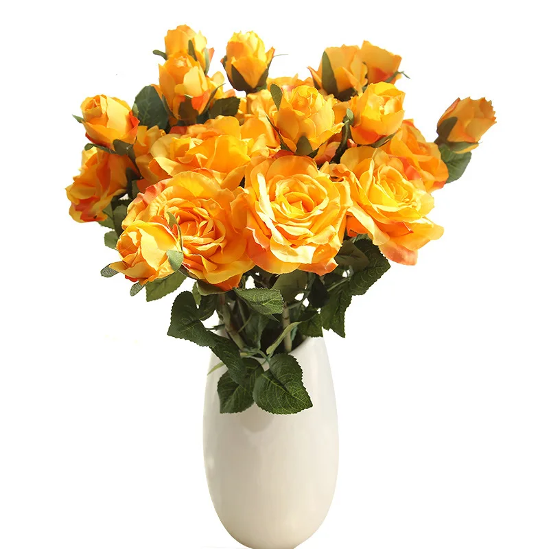 

Artificial Single Silk Rose Flower For Bridal Hand Bouquets Wedding Party Decoration Home Valentine's Day Christmas Decoration