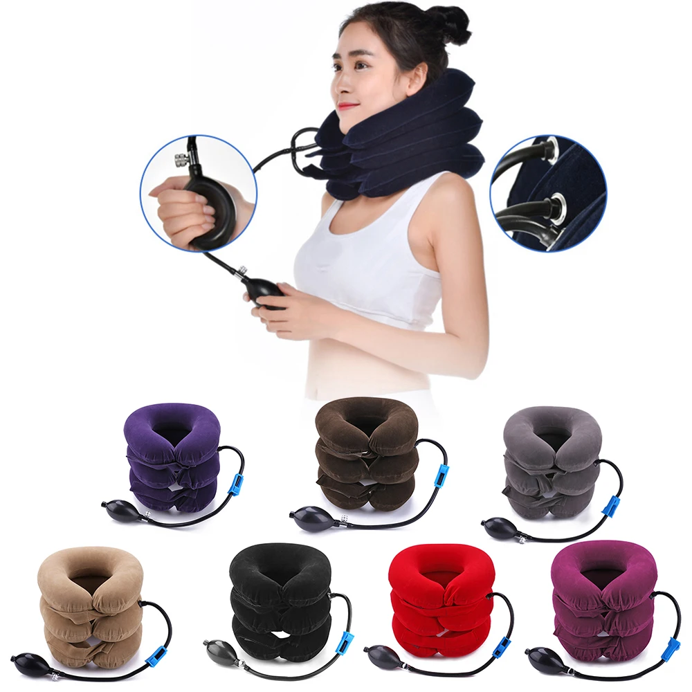 

U Neck Pillow Air Inflatable Pillow Cervical Brace Neck Shoulder Pain Relax Support Massager Pillow Air Cushion Traction Soft