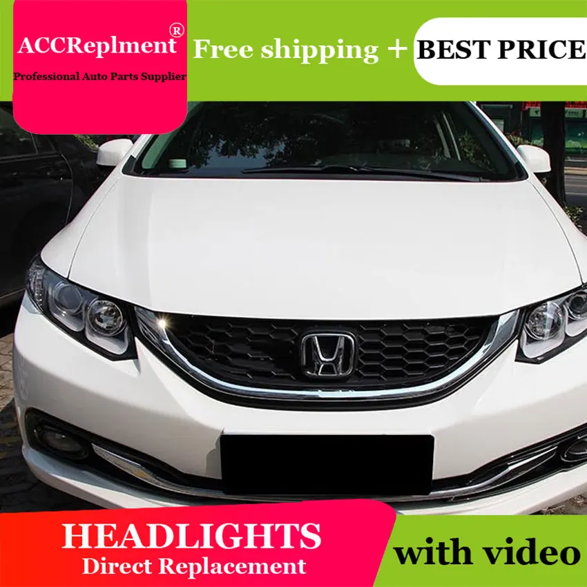 Автомобильный Стайлинг светодиодная фара для Honda Civic фары 2012 2015New LED drl H7 hid Q5 Bi Xenon