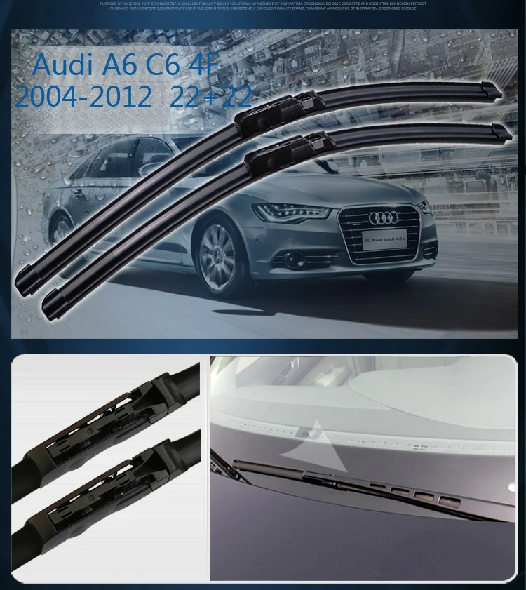 Appdee 22 ''+ 22'' стеклоочистителя для Audi A6 C6 4F 2004 2005 2006 2007 2008 2009 2010 2011 2012 ветровое стекло авто аксессуары