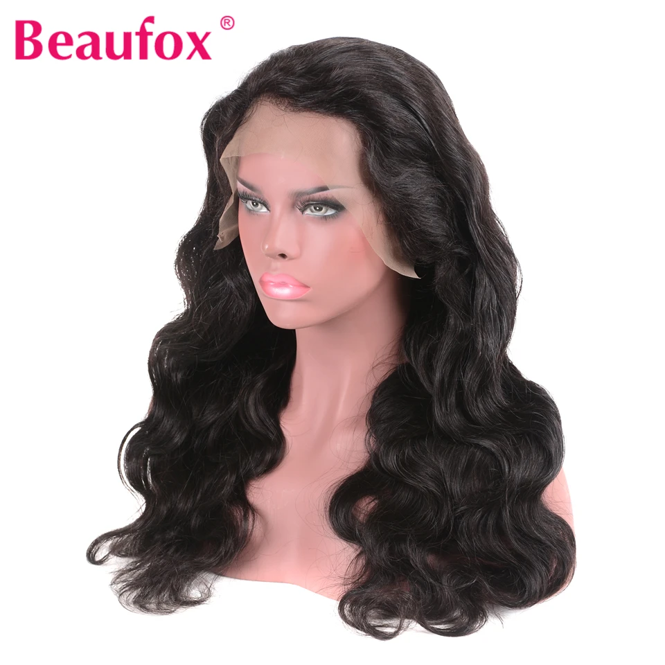 Beaufox 13*4 Body Wave Lace Front Human Hair Wigs Brazilian Lace Front Wigs Pre Plucked Free Part Remy