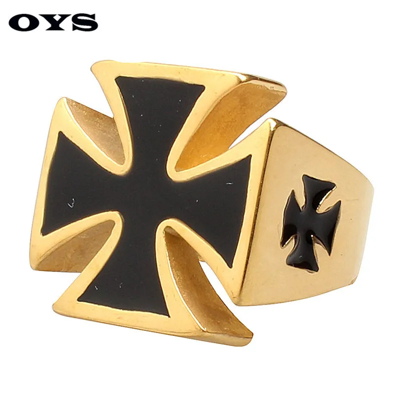 Man Punk Cool Cross Rings For Men Stainless Steel 3D Cross Style Rings Men Fashion Jewellery Unique Gift G103 US size