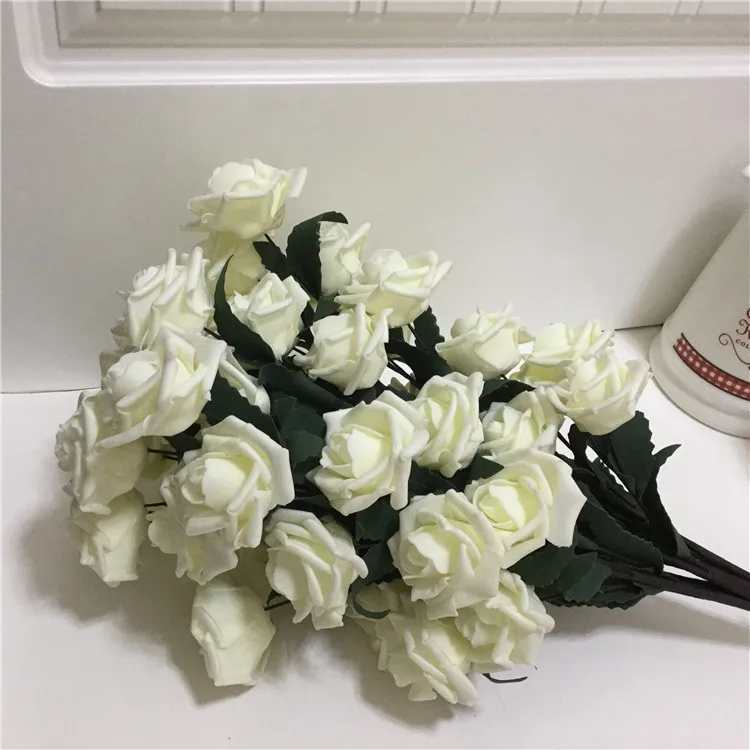 1 шт./упак. 65 см Искусственный EVA пены Роза цветы один длинный стебель Букет Красивая Цветочная вечерние Свадебные украшения