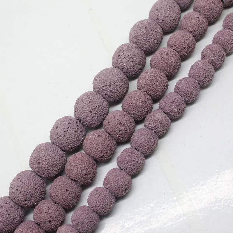 Mini. order is $7!10-14mm Natural Purple Volcanic Lava Stone DIY Round Spacer Loose Beads 15" | Украшения и аксессуары