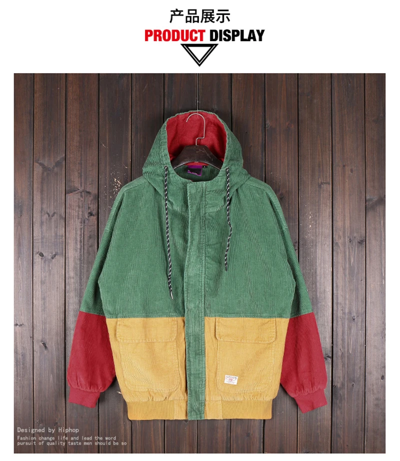 Corduroy Jacket Mens Oversize Bomber Punk Rave Mens Jackets And Coats   (5)
