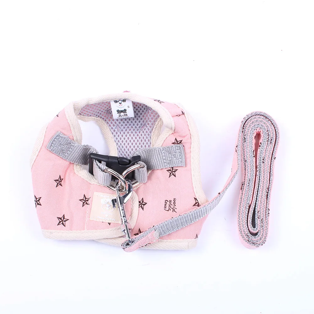 Собачий Кот звезды дизайн управление сетки жгут поводок для собаки набор шлейка для щенка мягкая ходьба воротник 3 цвета 3 размера