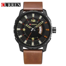 Curren montre bracelet de mode de 8245 nouveaux hommes d’affaires décontractée calendrier complet 30 mètre étanche noir relogio masculino