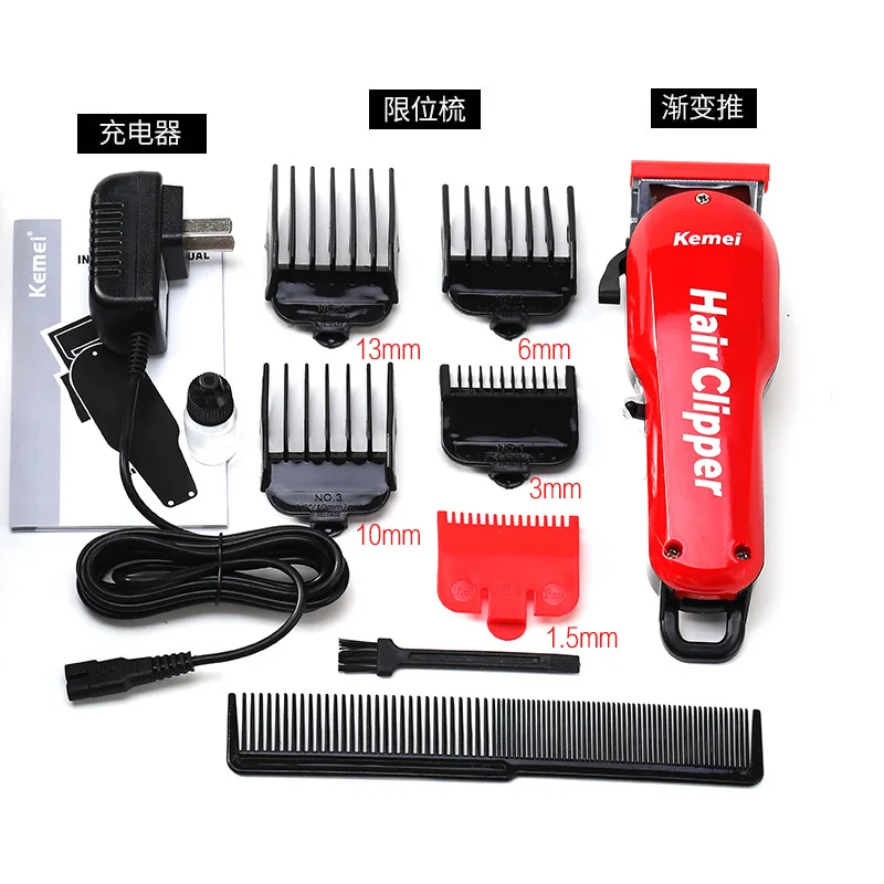 Kaufen Kemei Barber Haar Clipper Professionelle Cordless Haar Trimmer für Männer Bart Elektrische Cutter Öl Kopf Haar Schneiden Maschine Haarschnitt