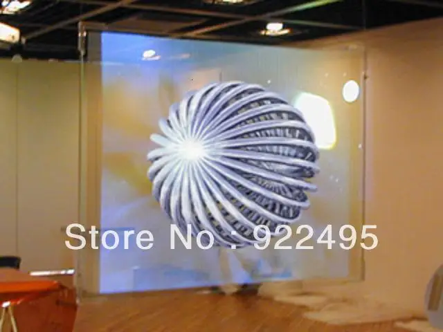 

(1.524m *1m) Gray Rear projector film / self adhesive foil / Holographic projection foil screen for shop window advertising