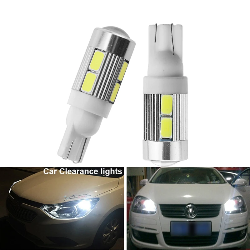 2x T10 W5W светодиодный светильник для салона автомобиля 12 В супер яркий поворот на