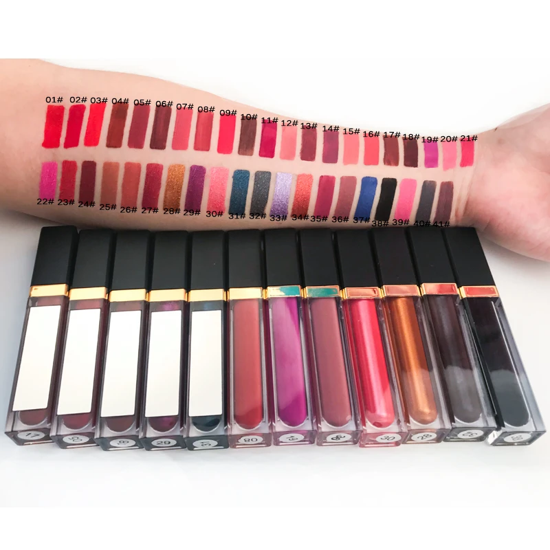 Wholesale No Label Makeup Lip Gloss Lipsticks Waterproof Long Lasting Liquid Matte Lip Gloss Lipgloss Custom Non Stick Lip Gloss