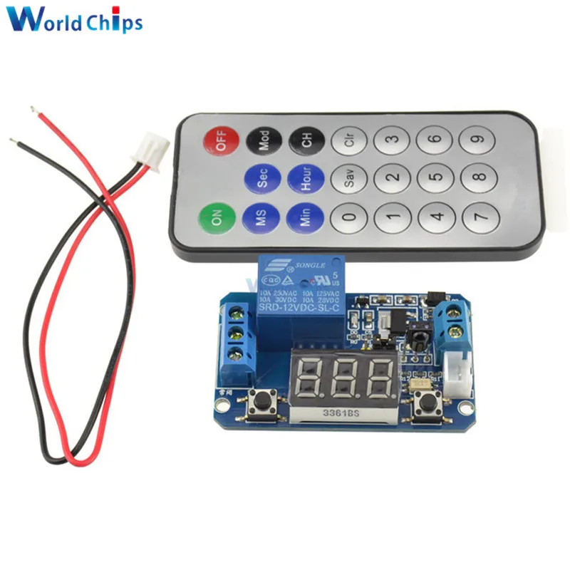 1 Set Infrared Remote Control 12v Timer Relay Delay Led