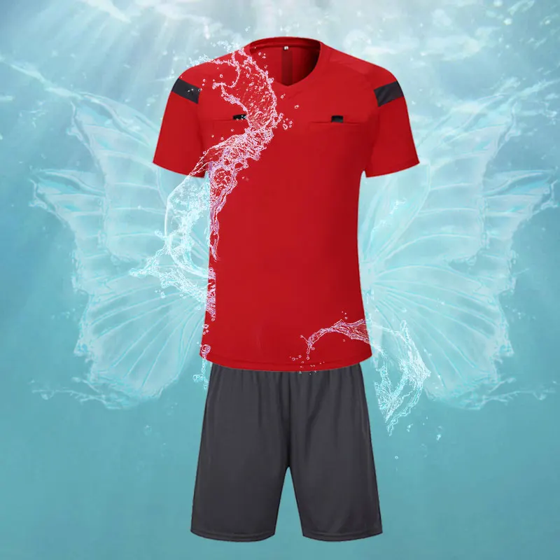 Football uniform sports uniform sets Soccer referee uniform sets 0118 polyester adults men's