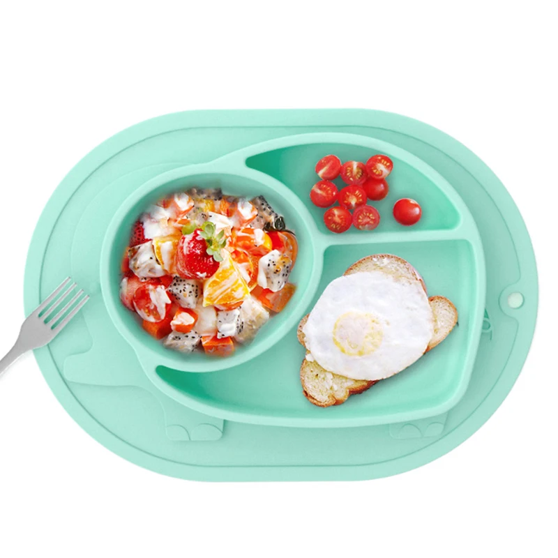 Elephant Silicone One-piece Plate Sucker Bowl Baby Dishes Children's Dishes Baby Food Baby Feeding Kids Plate Children's Plate