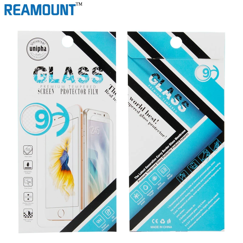 

1000 pcs Wholesale 9H Glass Premium Tempered Screen Protector Film Unipha Paper Packaging Box For iPhone 7/ 6SE Samsung Note 7