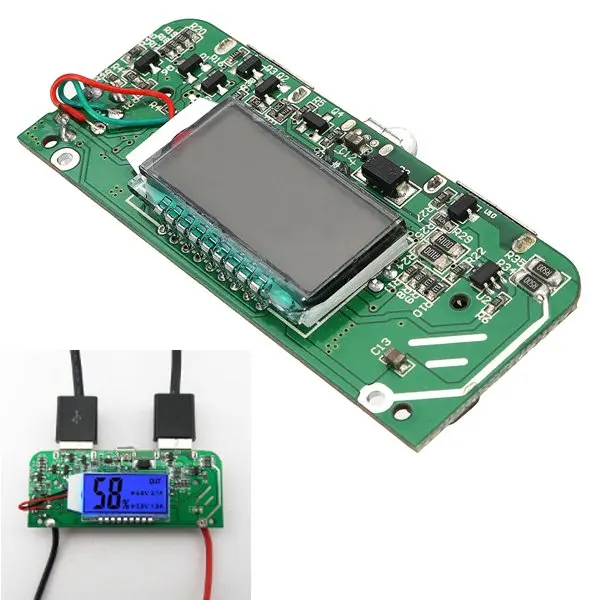 

K6-PCBA 5V 2.1A 1A Dual USB 3V To 5V Boost Module Board For Power Bank 18650 Battery With LED Screen