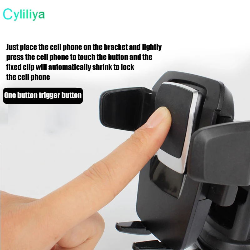 Top 50 Easy One Touch 3 Car Mount Universal Phone Holder 360 Degree Suction Cup Cradle Stand Holders for iPhone X Samsung S8 Note 8 10