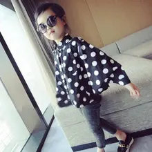 Toddler Baby Kids Polka Dots Stand Neck Shirts Infant Girls Cape Cloak Costume tops wear