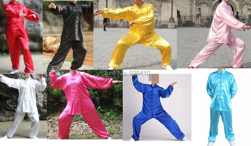 

8color KIDS&ADULT tai chi suits martial arts uniforms Kung Fu wushu clothing clothes 100~190cm