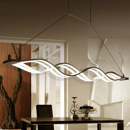  120CM White Black modern pendant lights for dinning room livingroom kitchen dimmable led Hanging La - 32664938253