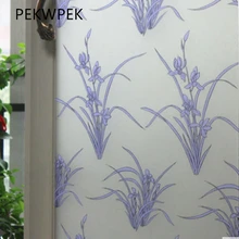 Прозрачная стеклянная наклейка украшение индивидуальная креативная анти-упорная нажимная дверь, ванная комната, оконная декоративная бумага 90X500 см