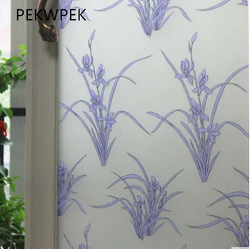 

Transparent Glass Sticker Decoration Individual Creative Anti-Thrust Push-pull Door, Bathroom, Window Decorative Paper 90X500CM