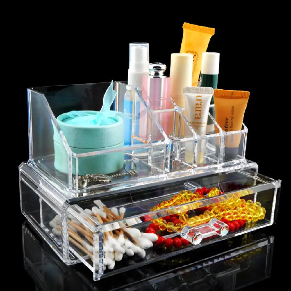 11 Grid 2 Layer Drawers Cabinet Storage Box Makeup Case Jewelry