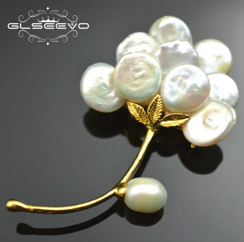 

XlentAg Natural Fresh Water Baroque Pearl Brooch Pins And Brooches For Women Gift Accessories Dual Use Luxury Jewellery GO0160