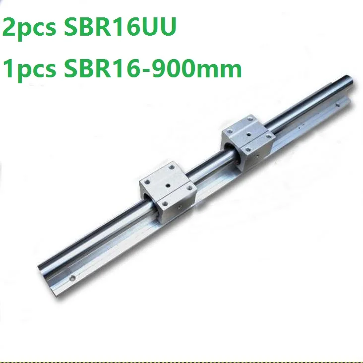 

1pcs SBR16 - 900mm linear rail guide support + 2pcs SBR16UU linear sliding blocks open type for cnc router parts