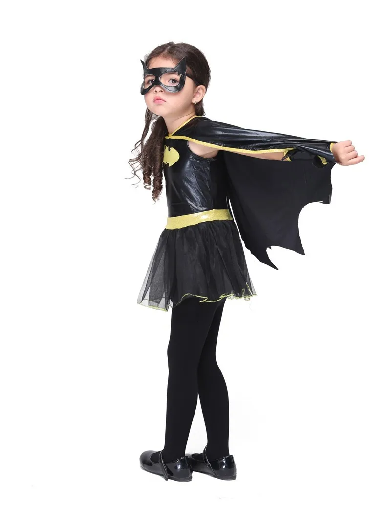 Дети Девушки Бэтмен Batgirl Необычные платья костюм супергероя наряды комиксов