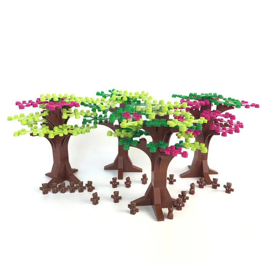 MOC LegoINGlys Tree Building Blocks Green Flowers Grass Plants Garden Accessories Set City DIY Parts Bricks Toys for Kids (11)