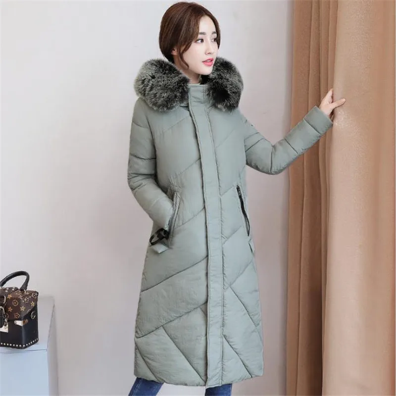 D042 Femme Veste Casacos Parka Nouveau Black De red Feminino Inverno Col Fourrure Matelassé Épais Green Outwear army 2019 Femmes Manteau D'hiver Gray Plus La light Taille Chaud R6wrPR