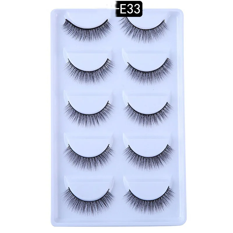 5 Pairs Mink Eyelashes New 3D Mink Lashes Thick HandMade Full Strip Fake Lashes Make up Eye lashe False Eyelashes Makeup - Цвет: 33