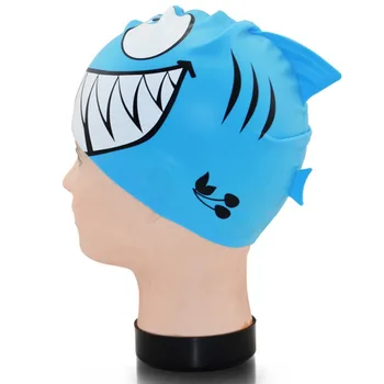 

Children Cartoon Swimming Cartoon Caps Fish Shape Soft Waterproof Elastic Kids Hat Unisex Headwear Sportswear Accessories