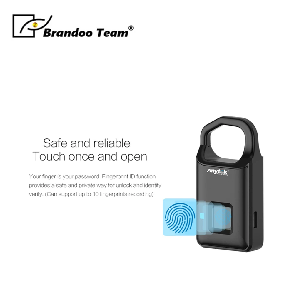 

USB Rechargeable Smart Keyless Fingerprint Lock Cheap Security fingerprint Lock P4