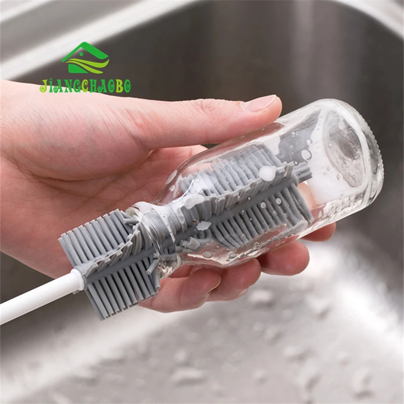 

JiangChaoBo Silicone Glass Cleaning Brush Long Handle Cup Brush Household Tea Kitchen Wash Cup Sponge Brush