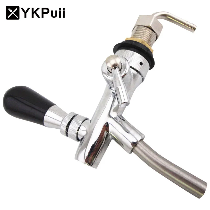 

Adjustable G5/8 Kegerator Draft Shank Beer Faucet with Flow Controller Chrome Plating Tap Kit Home Brew Beer Wine Making Tool