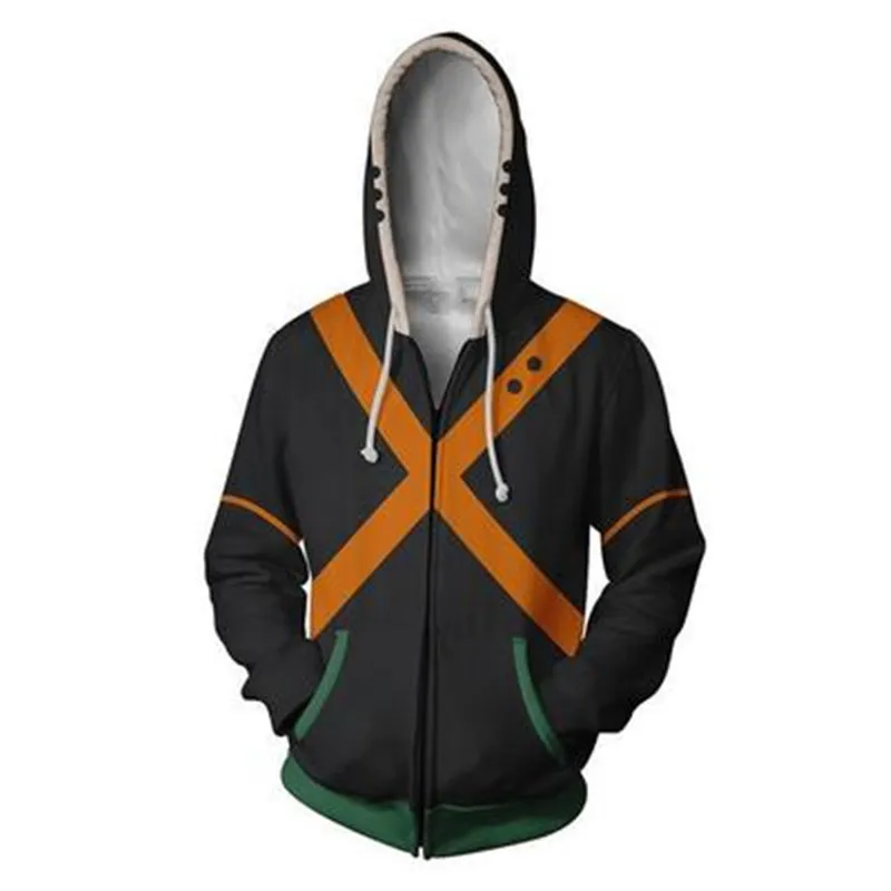 

My Hero Academia 3D Anime Zipper Hoodies Men Streetwear Hip Hop Warm Hooded Sweatshirts 3D Printed for Kids Boy Party Cosplay