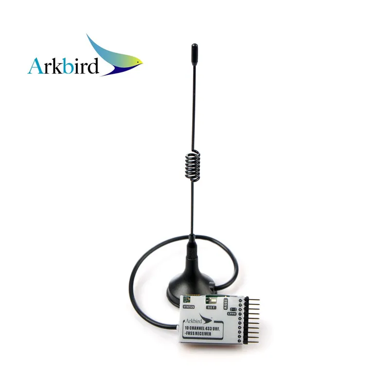 Новый товар Arkbird 433 МГц 10 канальный UHF приемник FHSS с антенной для системы дальнего