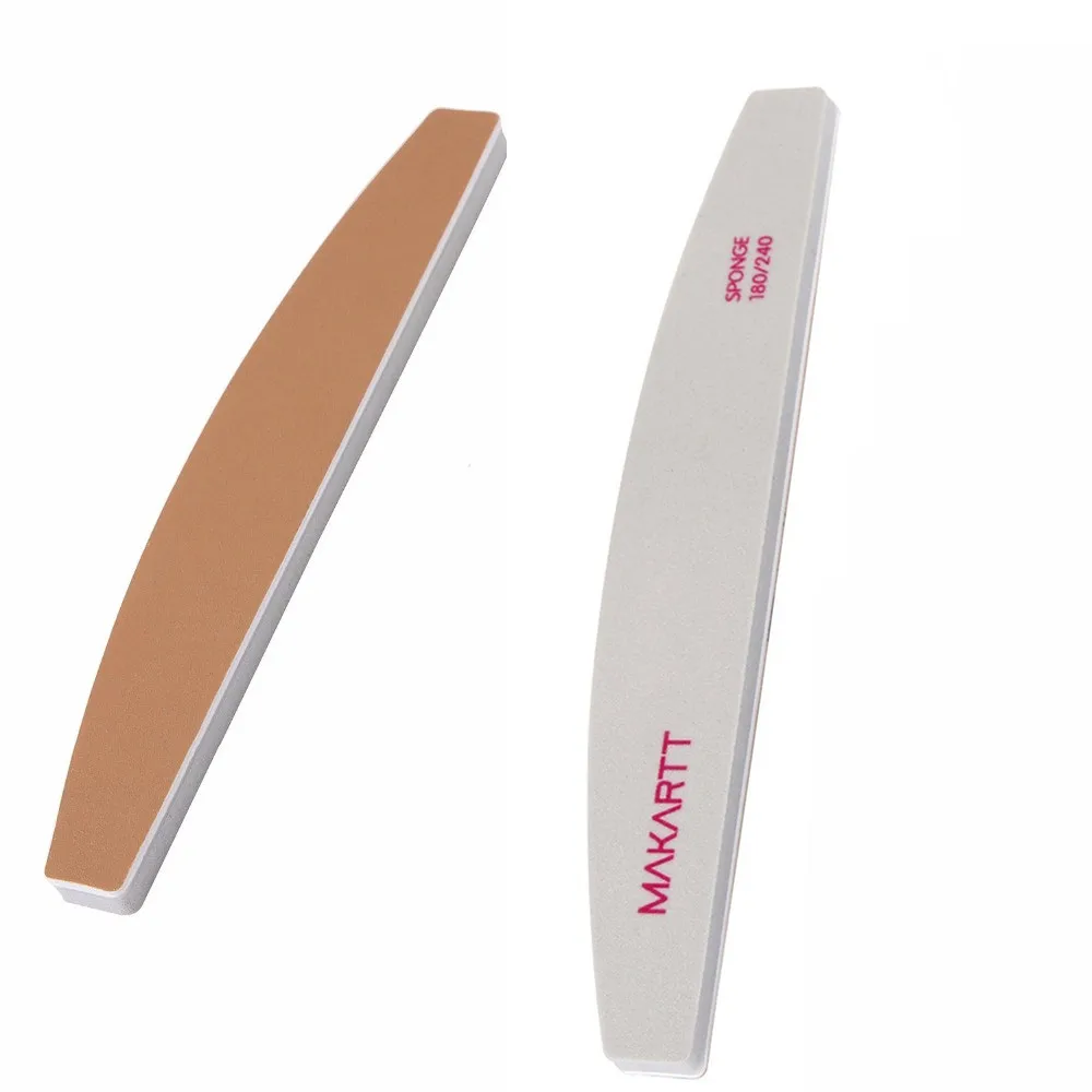

MAKARTT 100 PCS Nail File Sponge 180/240 Grit Emery Boards Washable Two Sided 3 Nail File G0310XX