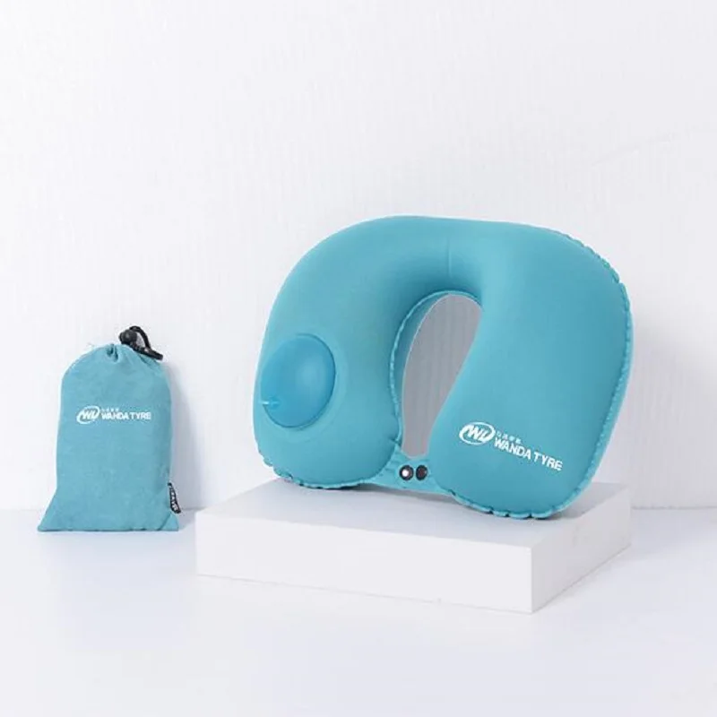 

2019 hot Nature hike portable U-shaped air bed pillow Travel press automatic inflatable pillow