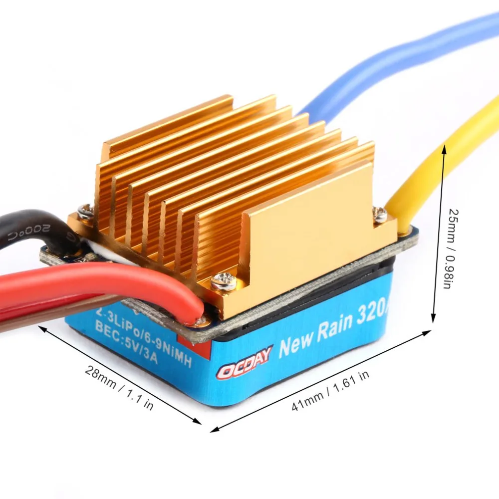 OCDAY 5-13V 320A Водонепроницаемый 3S 60A матовый мотор ESC электронный регулятор скорости для 1/10 RC автомобиля