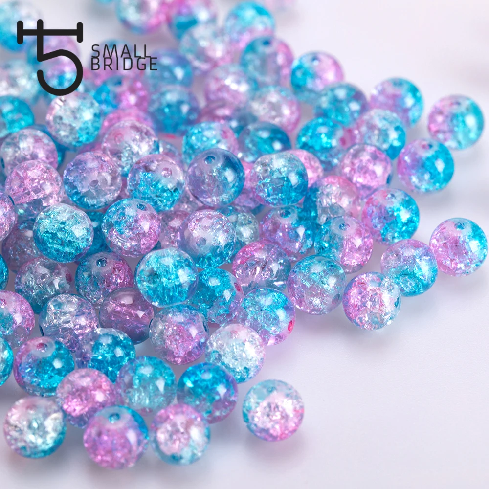 

6 8mm Natural Snow Cracked Crystal Beads For Jewelry Making Women Diy Accessories Loose Round Spacer Quartz Beads Wholesale P802