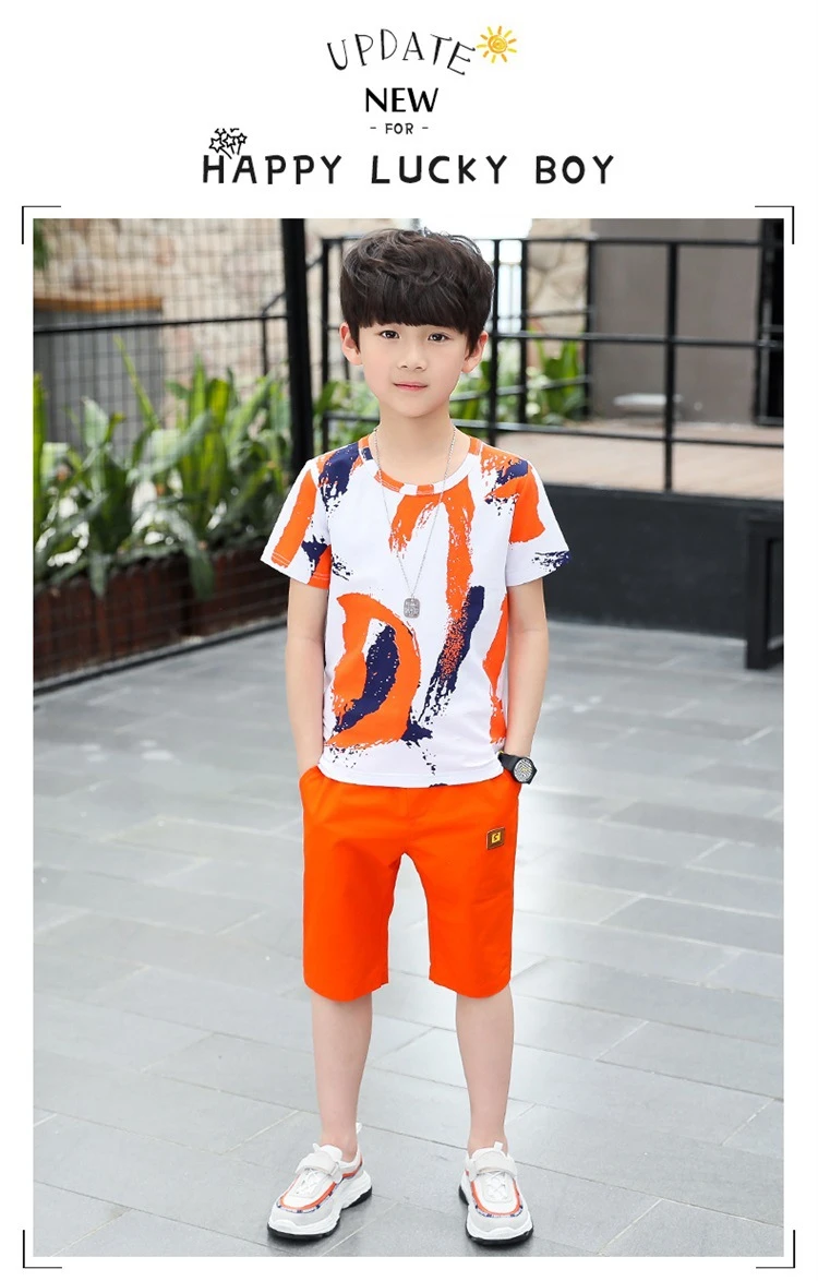 New Baby Boy Summer Clothes Set For Toddler Kids Clothing Cartoon Printed Short Sleeve T-shirt + Pants Boy Suit Sports Two-piece (1)