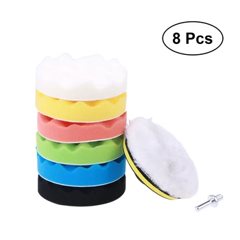 

8PCS 6 Inch Buffing Sponge Polishing Pad Self-Adhesive Disc Wool Disc Polishing Wax Sanding Pad Auto Detailing Cleaning Pads