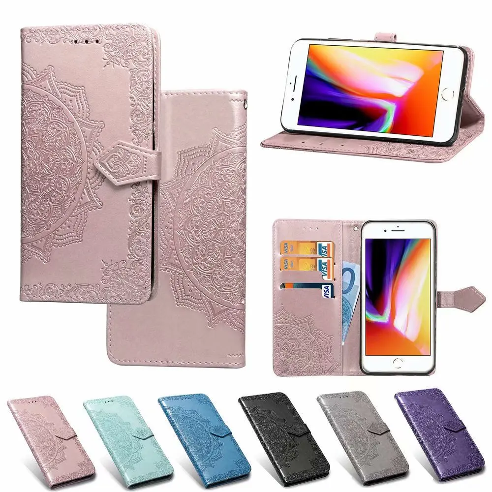 

For iPhone 6 6S 5s 7 Plus 8 X XS Wallet Flip Case For Samsung Galaxy J3 6 J4 J6 A6 2018 J7 J3 J5 A5 2017