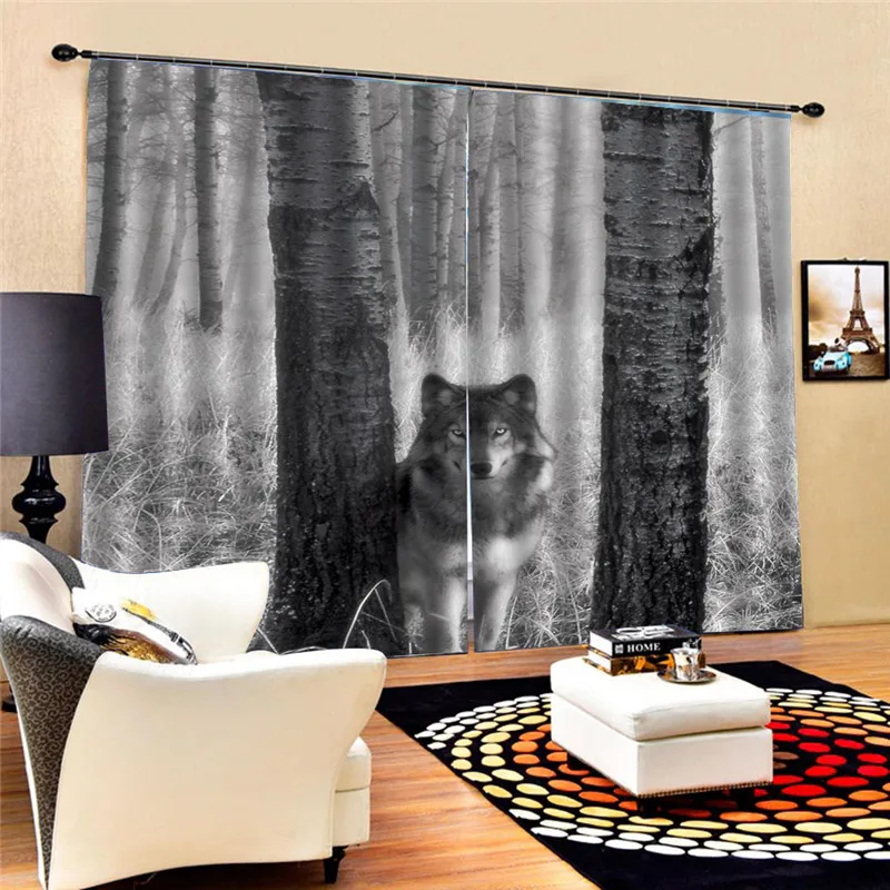 

Wolf Curtain Tapestry art Polyester Hanging Home Decoration Digital Print Curtain For Badroom 3D Blackout for Living room Oct29