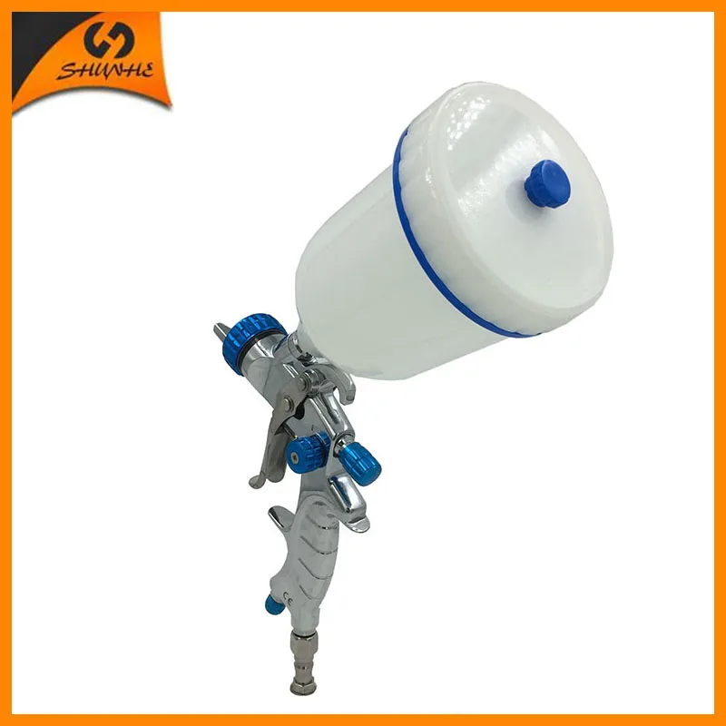 

SAT1215 Free Shipping gold chrome spray paint 1.4,1.3,1.7 nozzle size free shipping blue paint gun for wall
