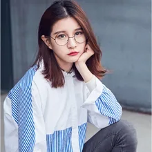 Унисекс, винтажные круглые очки для чтения, металлическая оправа, Ретро стиль, стиль колледжа, очки, прозрачные линзы, оправа для очков